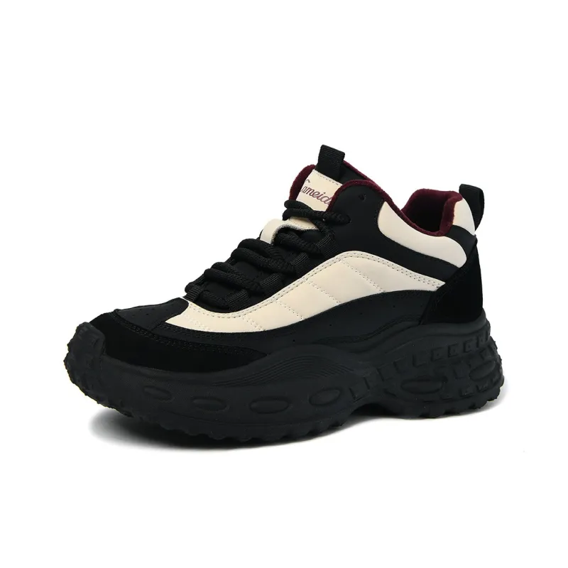 CAMEIDO Thermal Mid Top Casual Shoes Women's Black-0