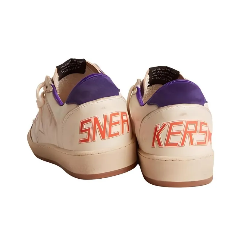 Golden Goose Ball Star Low Top Skateboard Shoes Women's Beige Yellow-3