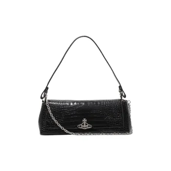 Vivienne Westwood HAZEL Cow Leather One Shoulder Handbags Large Size Women's Black