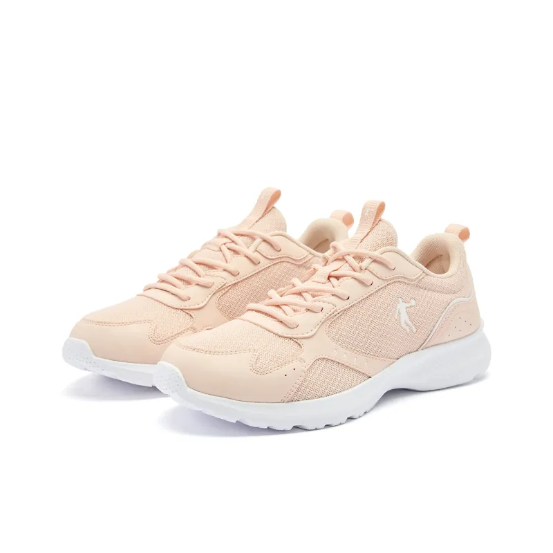 QIAODAN Anti Slip Wear Resistant Low Top Casual Running Shoes Women's Pink White-2