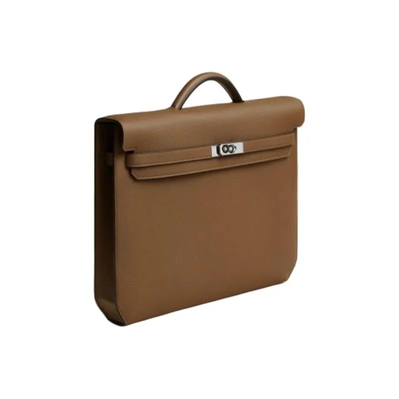 HERMES Kelly Depeches Togo Calfskin Handbag Men's 3G Alezan Chestnut-1
