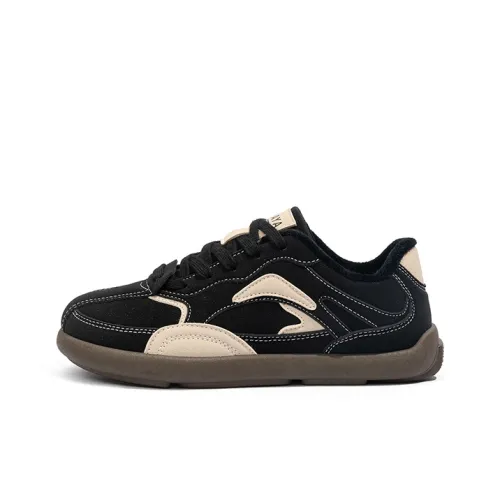 Babaya Warm Anti Slip And Wear Resistant Low Top Skateboard Shoes Women's Black