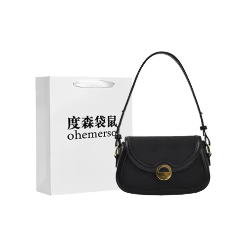 Dusen Kangaroo Matte & PU Shoulder Bag Women's Black/Beige/Coffee
