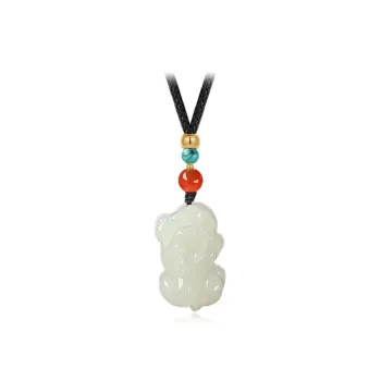 HAPPY BEAN Necklaces White Jade/Pale Greenish White Jade Unisex
