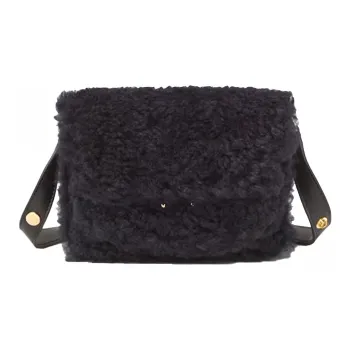 MARNI Trunk Shearling/Calfskin Shoulder Bag Crossbody Bag Mini Women's Black