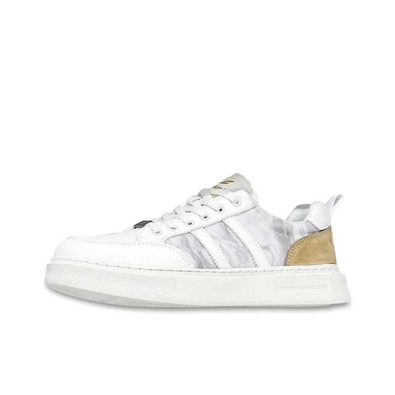 RED DRAGONFLY Skateboard Shoes Lightweight And Breathable Low Top Casual Shoes Men's White Blue Beige Yellow-9