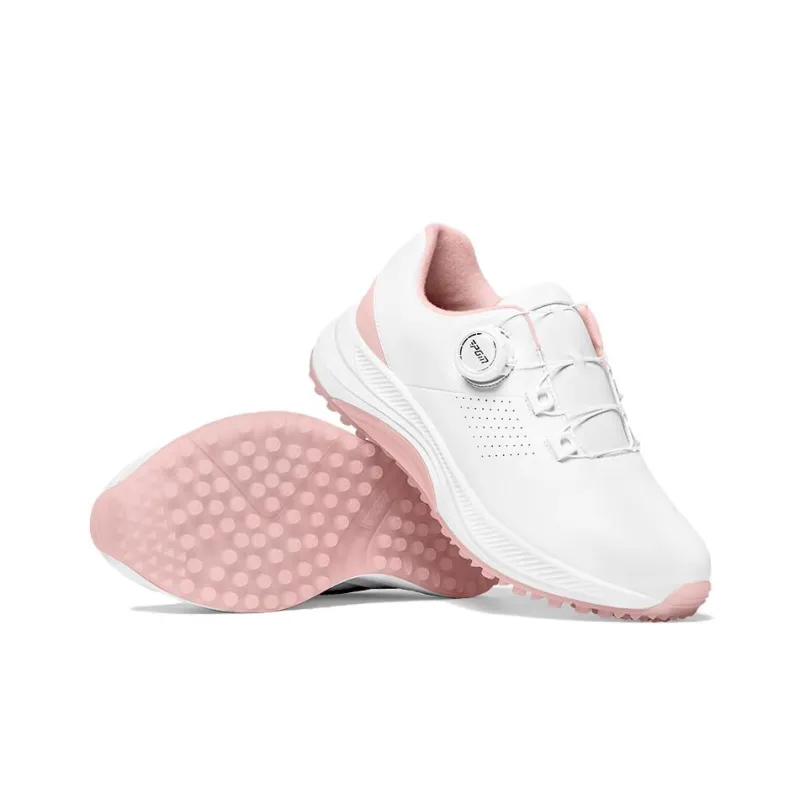 PGM Slip Resistant Waterproof Low Top Golf Shoes Women's Cherry Blossom White-3