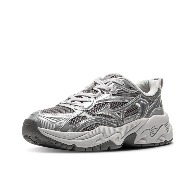 Mizuno TRAINER 2K Slip Resistant Breathable Low Top Running Shoes Unisex Silver Gray-1