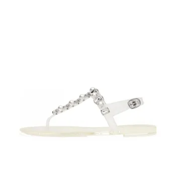 Stuart Weitzman/SW Goldie Crystal Jelly Strap Sandals Women's Transparent