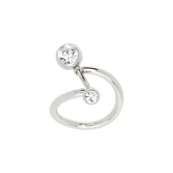 JUSTINE CLENQUET Palladium Brass Crystal Rings Women's Silver