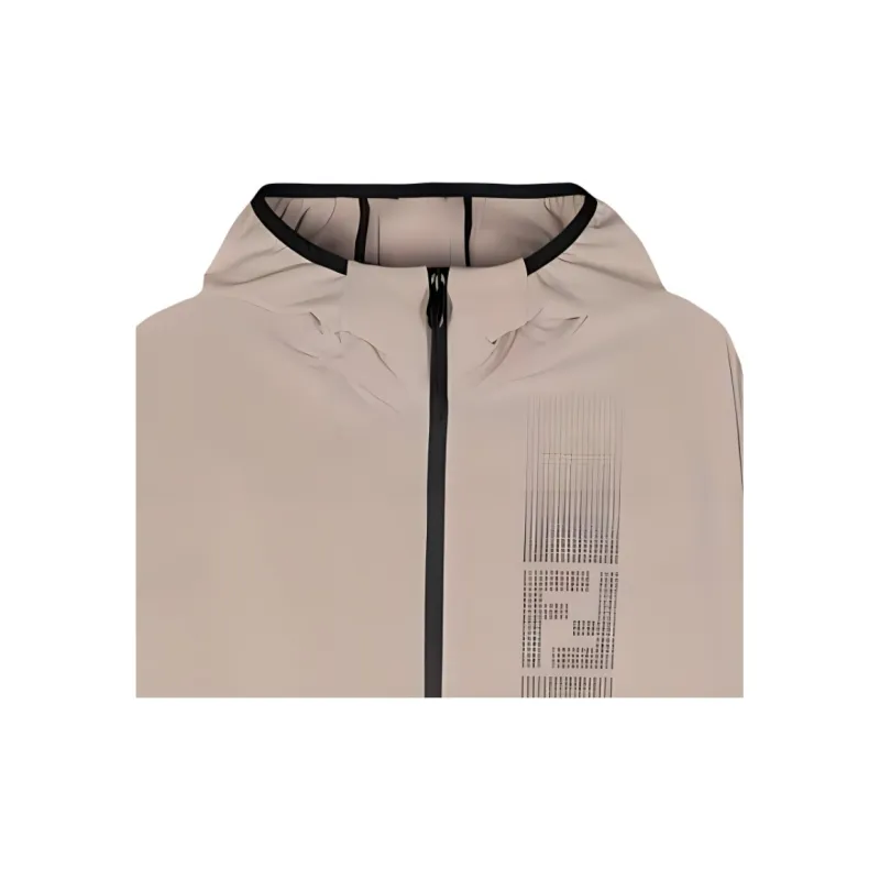 FENDI Gradient Ff Detail Zipped Hooded Jacket-3