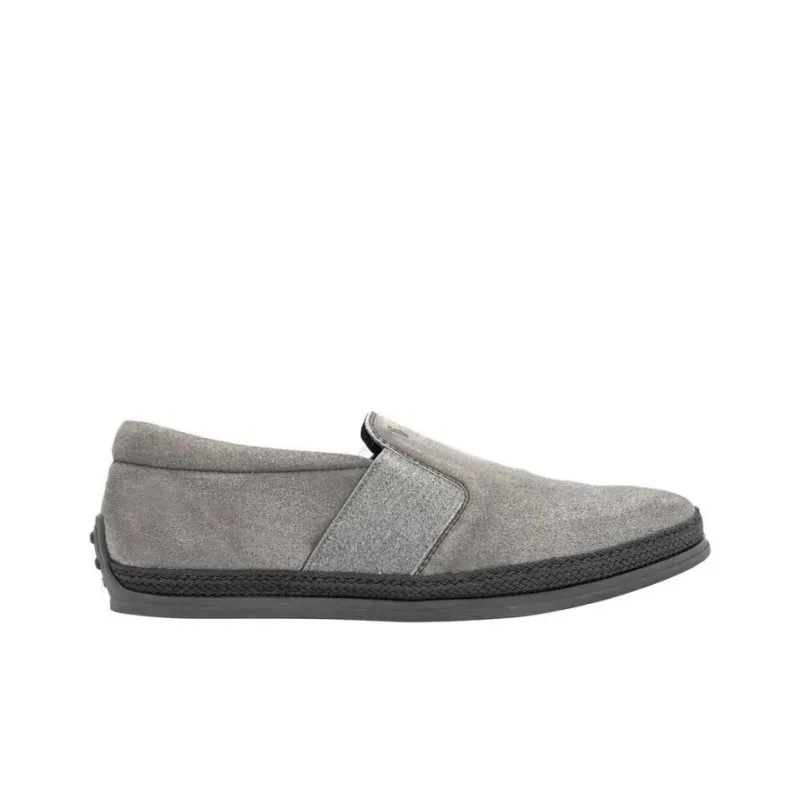 TOD'S Elastico Gomma Rafia Beanie Shoes Men's Gray-1