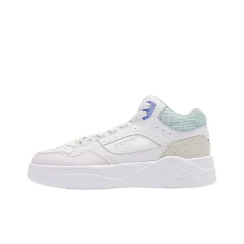 QIAODAN Mileage HI Anti Slip Wear Resistant High Top Skateboard Shoes Women's White Purple Green