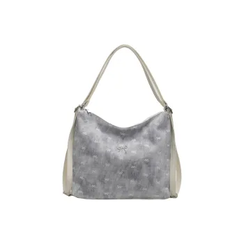 GOX Canvas Bag Backpack Crossbody Bag, Shoulder Bag Regular Women's Large Polka Dot/Small Heart/Small Butterfly/White