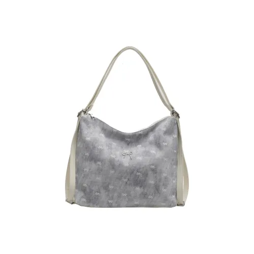 GOX Canvas Bag Backpack Crossbody Bag, Shoulder Bag Regular Women's Large Polka Dot/Small Heart/Small Butterfly/White