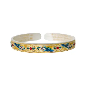 YINZHIXING 999 Fine Silver Bangles Women's