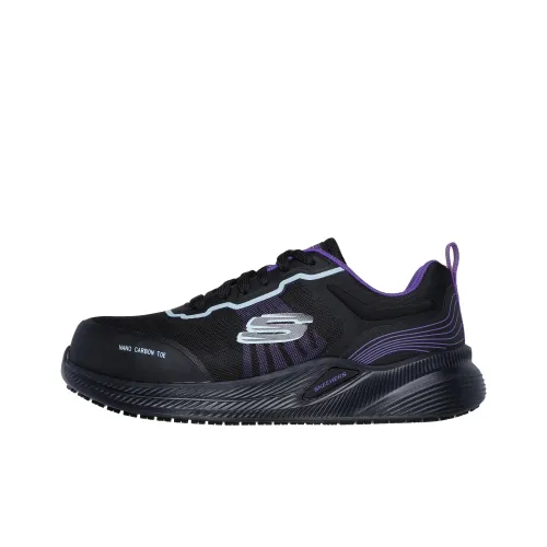 Skechers Work Anti-Slip Wear-Resistant Low-Top Casual Shoes Women's Black Purple