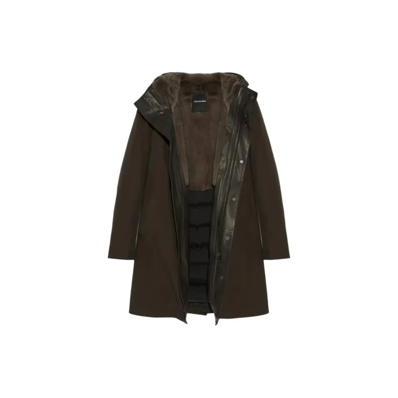 Yves Salomon Coats Men Brown-1