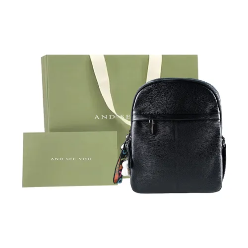 ANDSEEYOU Cow Leather Backpack Women's Black