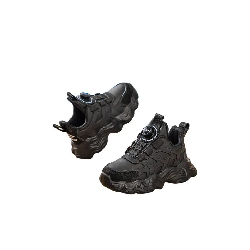 DEERWAY Slip Resistant Lightweight Cushioning Warm Low Top Kids Lifestyle Shoes Premium Black Kids'-3