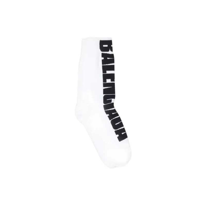 Balenciaga FW23 Mid-Calf Socks Regular Fit Unisex 1 Pack White-1