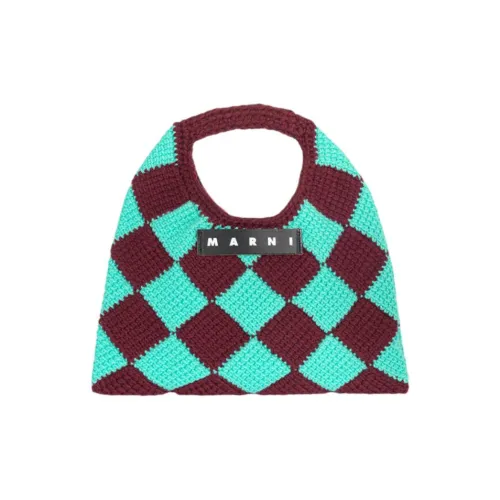 MARNI Fabric Handbag Small Size Women's Green & Red