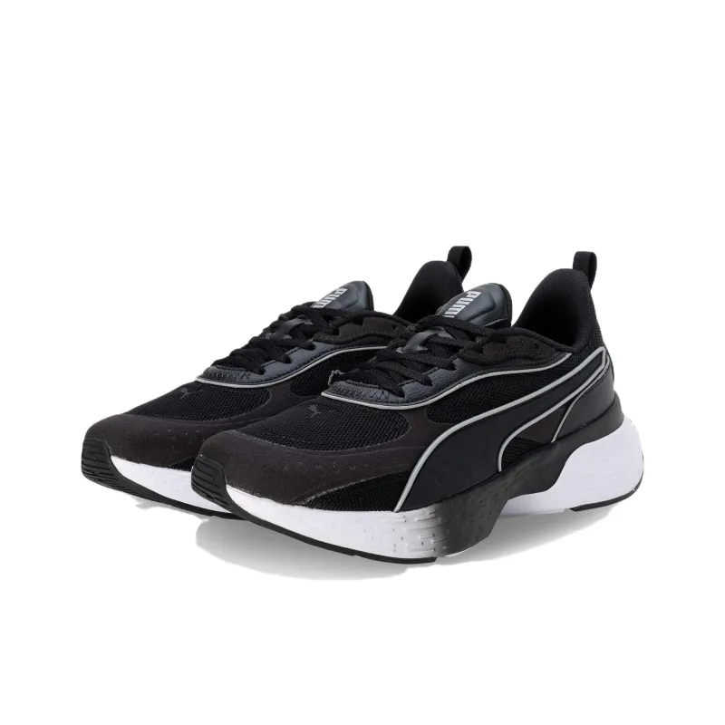 PUMA Softride Sway Slip-Resistant Breathable Low-Top Casual Running Shoes Unisex Black White-2
