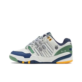 KSWISS Si 18 Anti Slip Wear Resistant Low Top Skateboard Shoes Men's White Blue