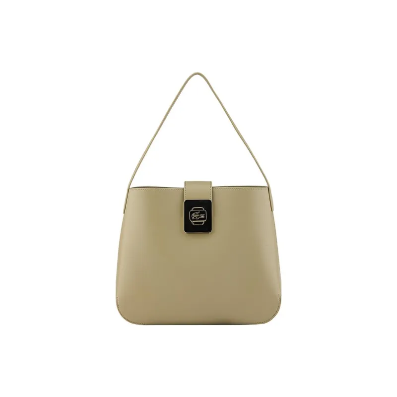 LACOSTE Cow Leather Handbag Medium Size Women's Corn Gray-0