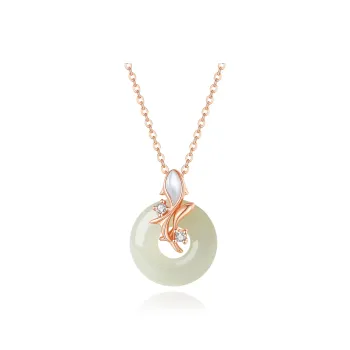 VANA Hetian Jade Necklaces Pale Greenish White Jade Women's