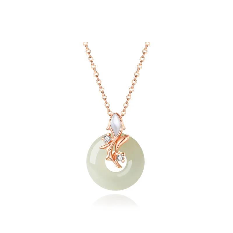 VANA Hetian Jade Necklaces Pale Greenish White Jade Women's-0