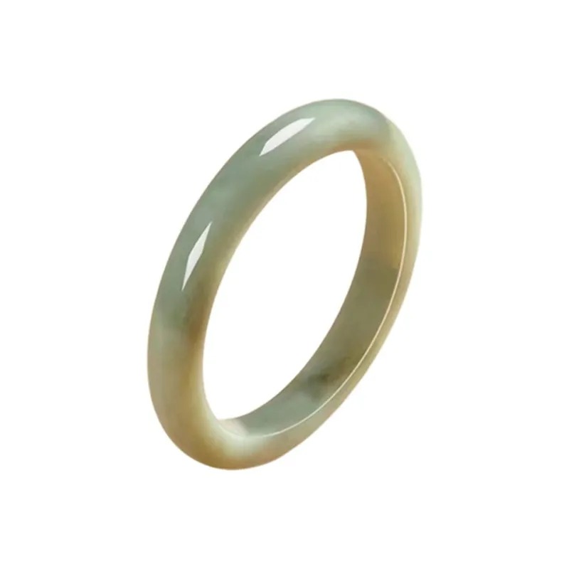 Cuizu Hetian Jade Bangles Pale Greenish White Jade Women's-0