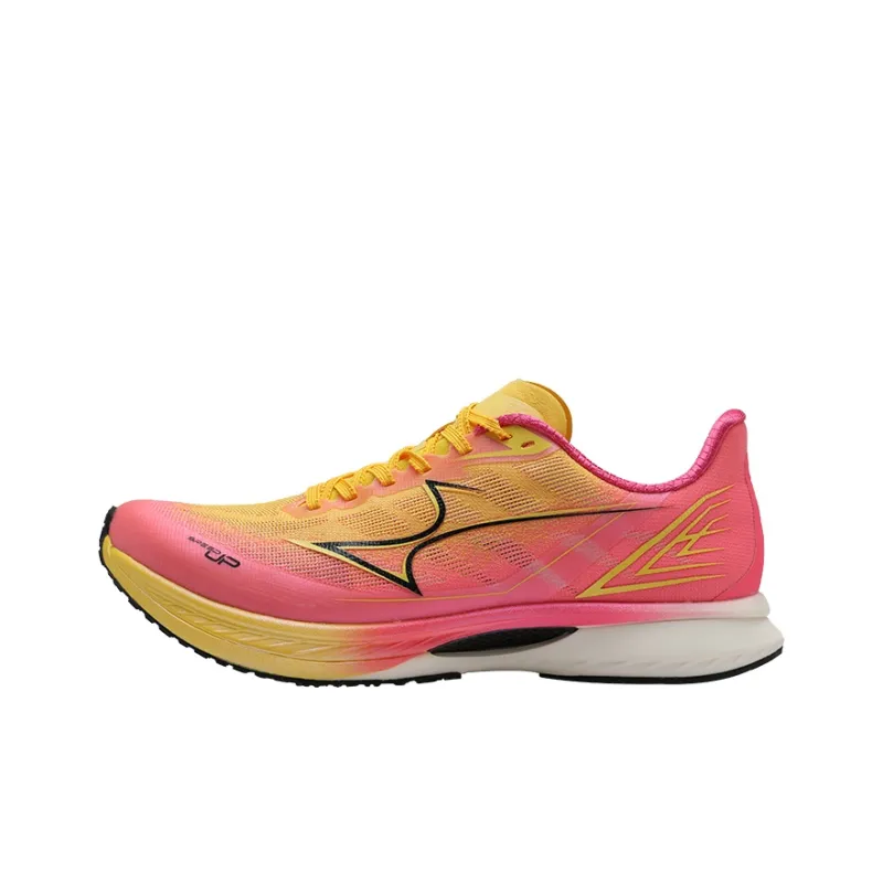 HEALTH Anti Slip Wear Resistant Low Top Carbon Plate Training Running Shoes Unisex Yellow Pink-0
