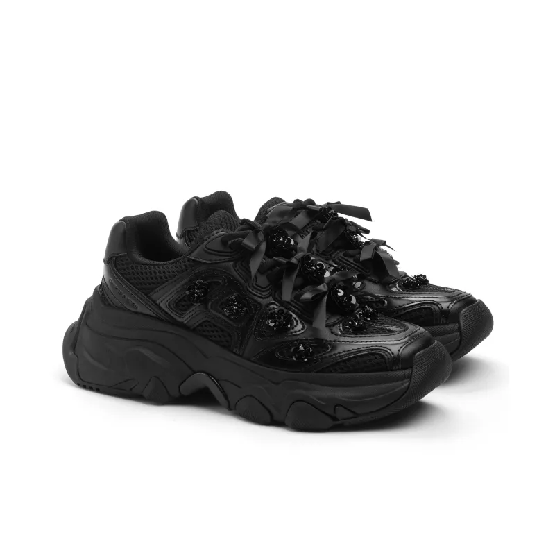 CHARLES&KEITH Small CK Height Increasing Slip-Resistant Low-Top Chunky Sneakers Women's Multicolor-1
