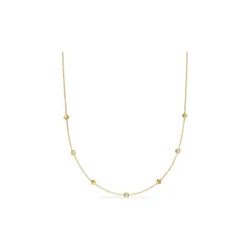 David Yurman 18kt Yellow Gold Renaissance Station Diamond Necklace 4.6mm