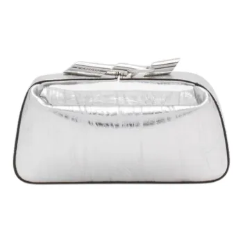 Lanvin Calfskin Crossbody Bag Clutch Women's Silver