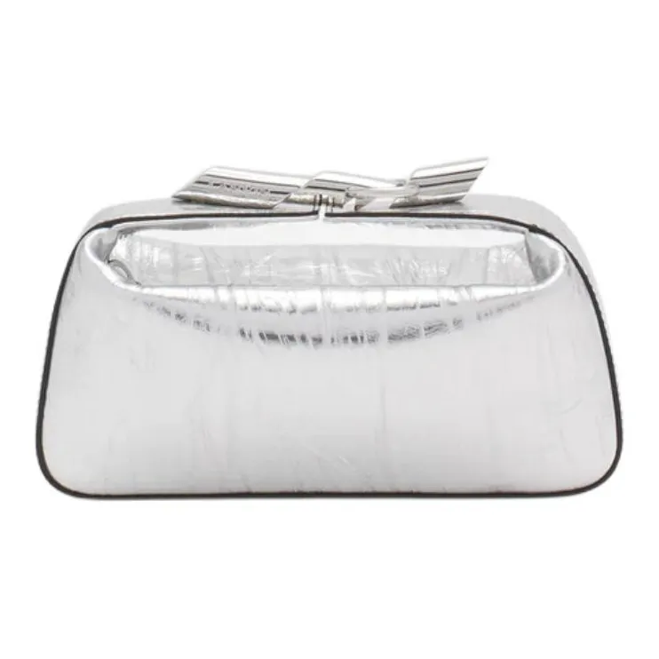 Lanvin Calfskin Crossbody Bag Clutch Women's Silver-0