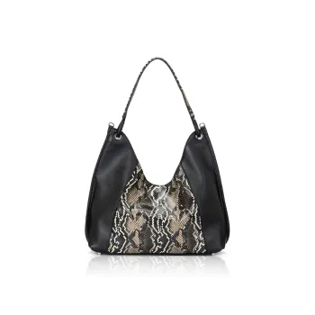 ROBERTA DI CAMERINO Cow Leather Portable One Shoulder Crossbody Bag Regular Women's Elephant Gray/Classic Black