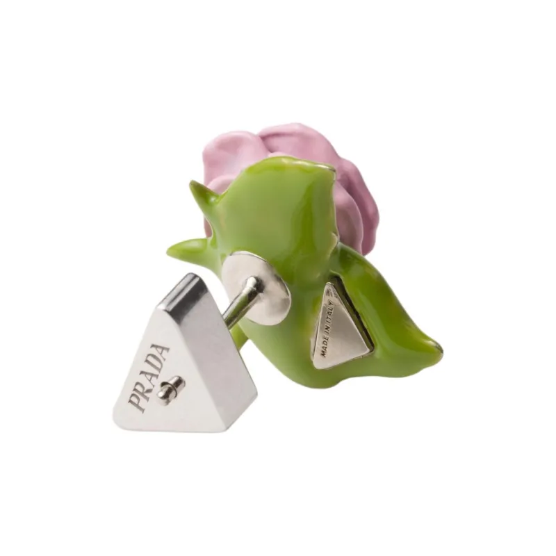 PRADA Enamel Earrings Women's Pink-1