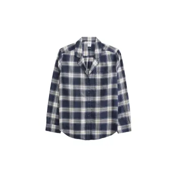 Hollister Pajama Tops Women's Navy Plaid