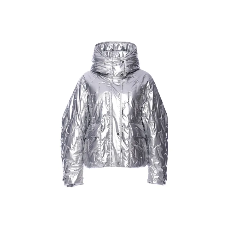 FLONAKED Puffer Jacket Women's Silver-1