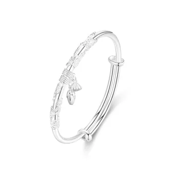 YUOFFICIAL S999 Fine Silver Bangles Women's