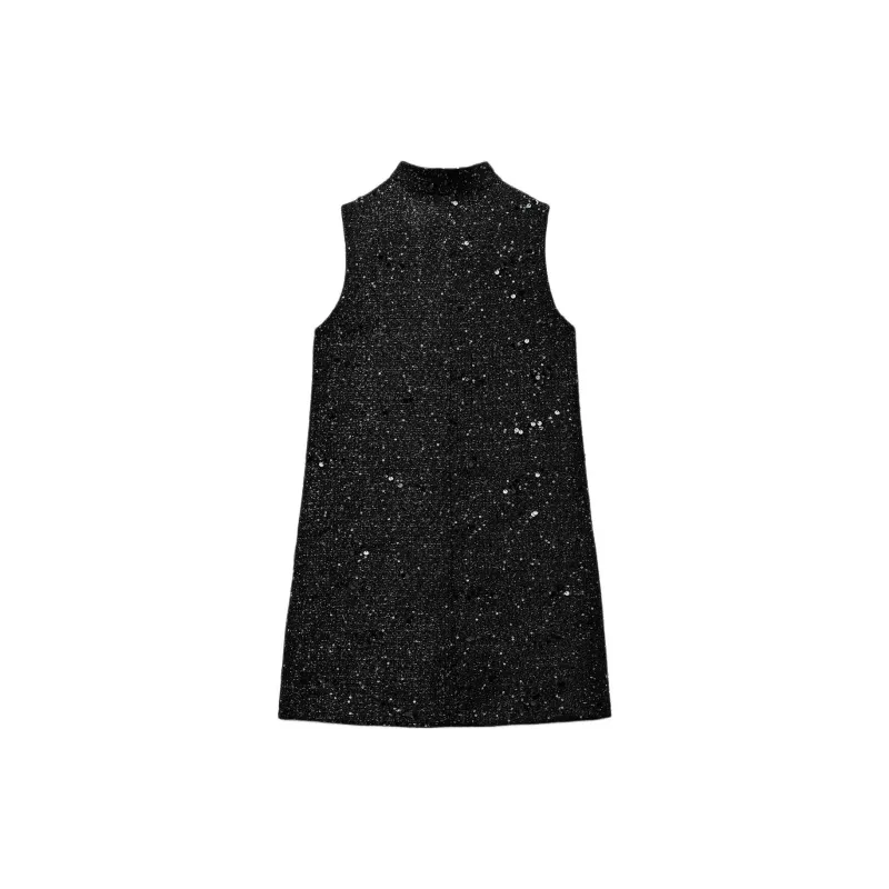 ZARA Sleeveless Dress Women's Black-1