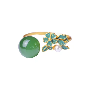 YUSHE Hetian Jade Rings Jasper Women's