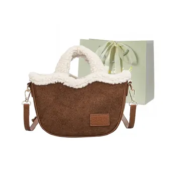 JIANGLIDA Suede One Shoulder Handbags Women's Khaki/Black/Brown/Coffee