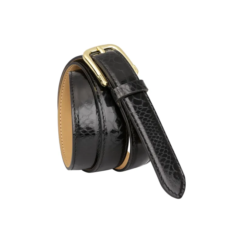 CATELLES Top Grain Cow Leather Leather Belts Women's Black/Red 2.4cm-2
