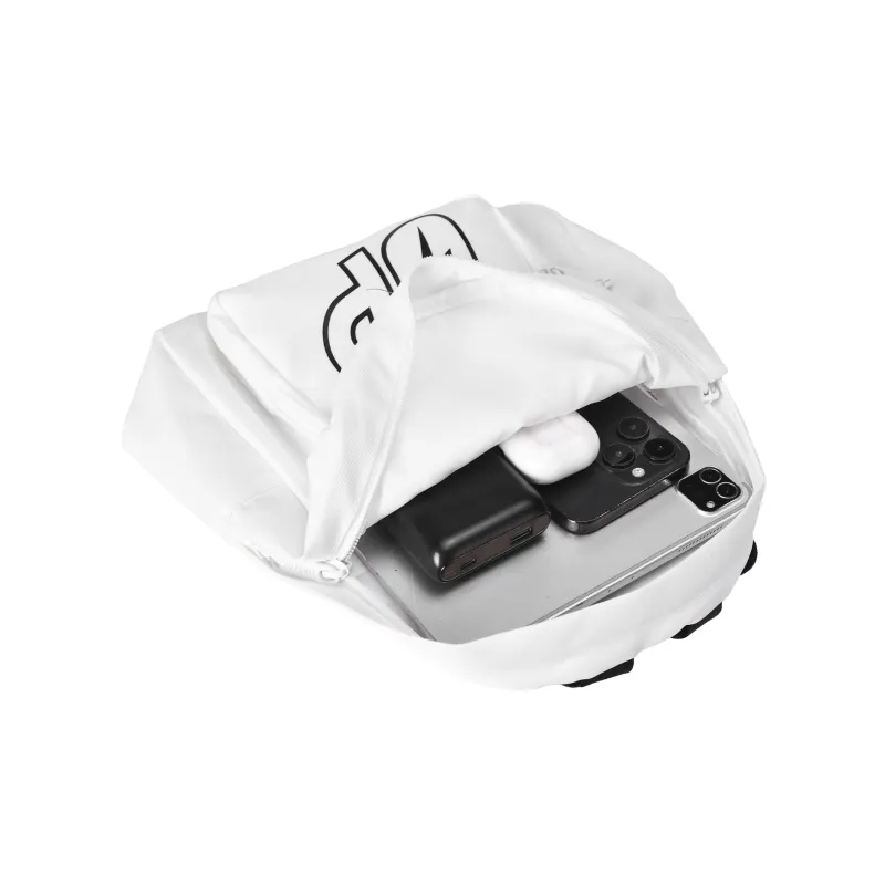 TURN UP Polyester Backpack Small Size Unisex White-3