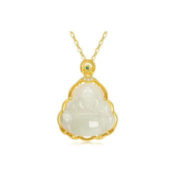 YUANYUXIANG Necklaces Pale Greenish White Jade Women's
