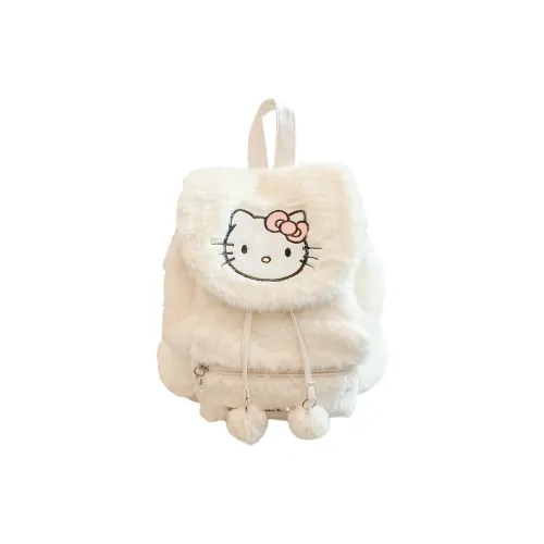 Hello Kitty Sanrio Series Polyester Backpack Women's Milk White
