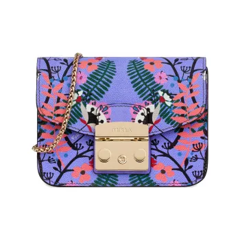 Furla Metropolis Collection Leather Piglet Bag, Shoulder Bag, Crossbody Bag Mini Women's Purple